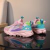 Stylish and comfortable Spring Breeze Girls Breathable Mesh Sneakers in pink showcasing breathable mesh upper hook and loop closure and lightweight EVA sole perfect for active girls