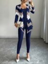 The Newness Riviera Chevron Knit Set A stylish three piece outfit in a chic chevron knit pattern perfect for any occasion Model showcases effortless elegance