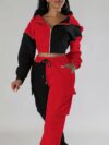 Model wearing the Newness Milan Color Block Tracksuit showcasing its comfortable fit and modern color blocking design