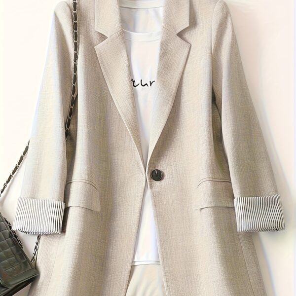 Sophisticated Style womens beige blazer a lightweight and structured business casual jacket perfect for professional everyday and formal events