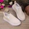 Beige ActiveAce Kids Slip On Sneakers showcasing all day comfort and durability for active kids
