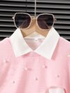 Adorable girls knit set in a stylish design perfect for spring and autumn The soft knit fabric ensures ultimate comfort for everyday wear