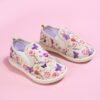 Adorable girls floral canvas shoes with double elastic closure perfect for everyday wear Lightweight and breathable for all day comfort