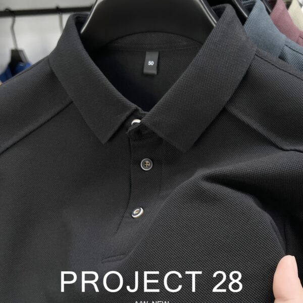 Summer Breeze Men's Cotton Polo Shirt in classic navy blue, showcasing its comfortable fit and breathable fabric. Perfect for summer wear.