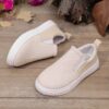 Beige ActiveAce Kids Slip On Sneakers showcasing all day comfort and durability for active kids