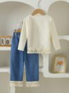 Adorable girls autumn pants set with stylish tassels Perfect for fall adventures and everyday wear