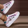 Newness Pastel Dream Butterfly Print Sneakers Chic and comfy pastel sneakers with a beautiful butterfly print perfect for spring