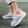 Pink and blue color block kids breathable mesh sneakers with hook and loop closure ideal for active play