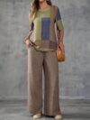 Stylish Cairo Chic Patchwork Casual Suit by Newness A modern and chic patchwork design perfect for spring and summer