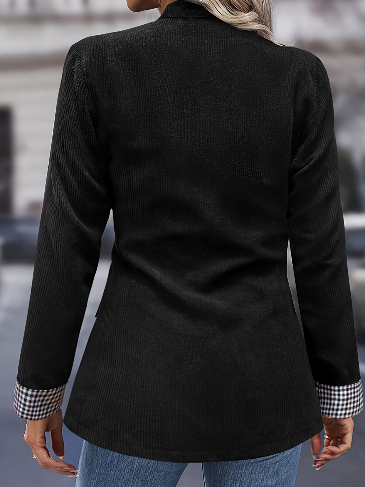 City Chic Womens Tweed Blazer in classic tweed perfect for work or a special occasion Model showcases the blazers sophisticated fit and style