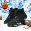 Newness Nordic Trek Plush Winter Sneakers in detail showcasing plush lining and colorful accents Perfect for staying cozy and stylish all day long