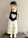 Sweet Summer Days Girls Lace Pants Set A charming girls outfit in soft cotton blend lace pants and top perfect for summer