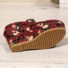 Newness Rose Skull Wedge Sandals Trendy platform wedges featuring a unique rose and skull print comfortable straps and stylish platform heels