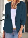 Flattering plus size Autumn Chic blazer in a rich fall color showcasing its versatile style and comfortable fit Perfect for fall and winter