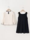 Adorable girls vest dress set in honey color perfect for spring and fall Machine washable and comfortable