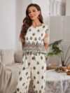 The Newness Riviera Rendezvous Geometric Print Set A stylish two piece outfit featuring a vibrant geometric print perfect for summer occasions Model showcases effortless chic