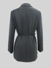 Flatlay of the Timeless Chic Womens Casual Suit Jacket in springfall colors showcasing the double breasted placket and belted waist