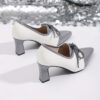 Newness Celeste Chic White Mary Jane Heels Elevate your style with these comfortable and elegant white Mary Jane heels perfect for any occasion