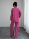 Effortless Chic Relaxed Casual Set in premium polyester Model wearing a comfortable and stylish two piece outfit perfect for everyday wear