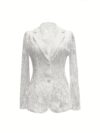 City Chic Womens Elegant Semi Transparent Blazer in spring summer or fall A stylish semi sheer design with polyester lining Dressy or casual its a versatile must have