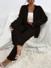 Effortless Chic Casual Pantsuit Set in smooth polyester Model showcases the complete set highlighting its comfort and style for everyday wear