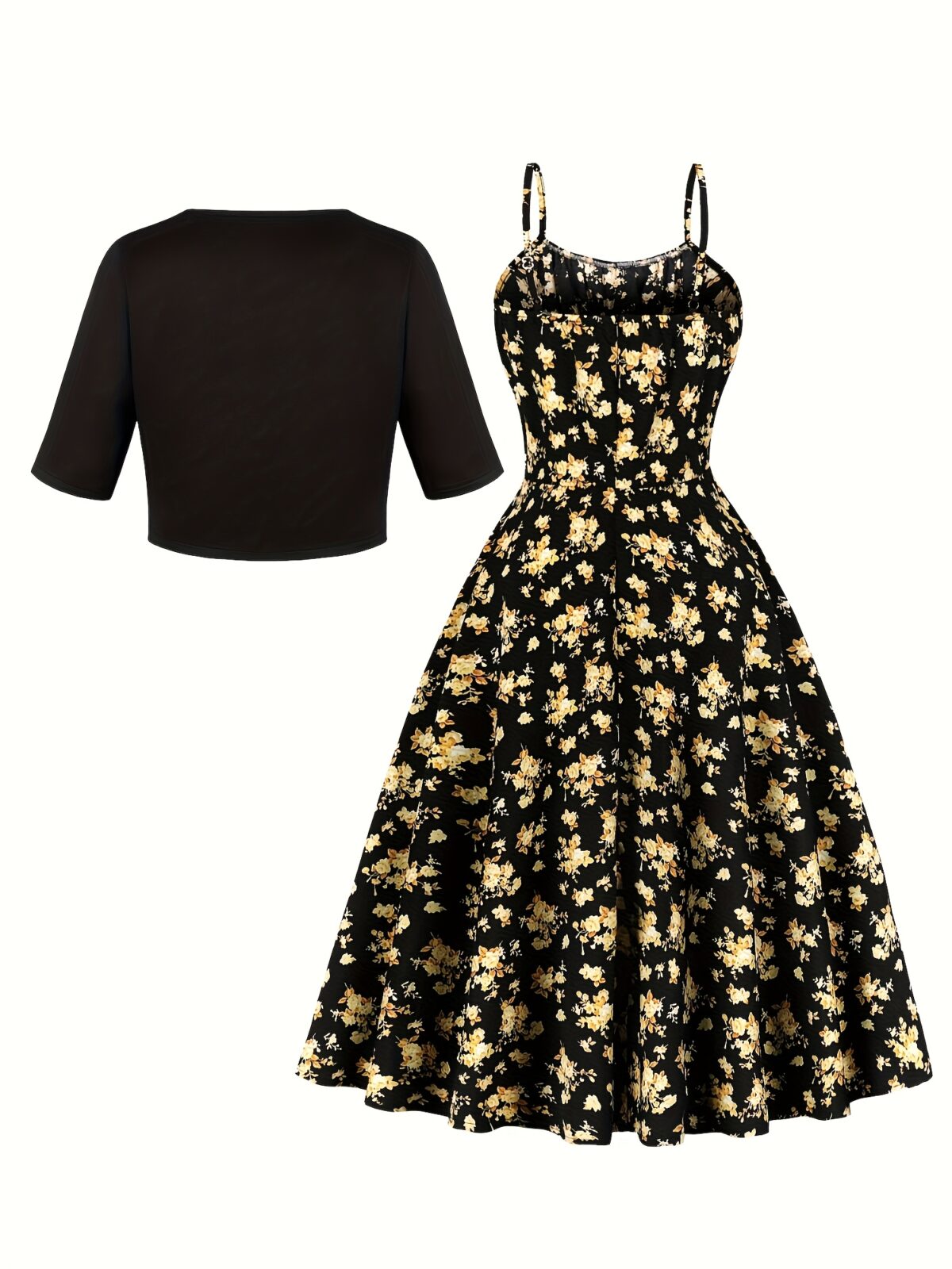 Newness Vienna Bloom Floral Strap Dress Set A chic floral dress and matching straps perfect for any occasion