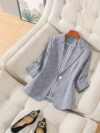 Womens elegant white blazer perfect for spring and summer offering a chic and comfortable fit Versatile jacket to elevate your style