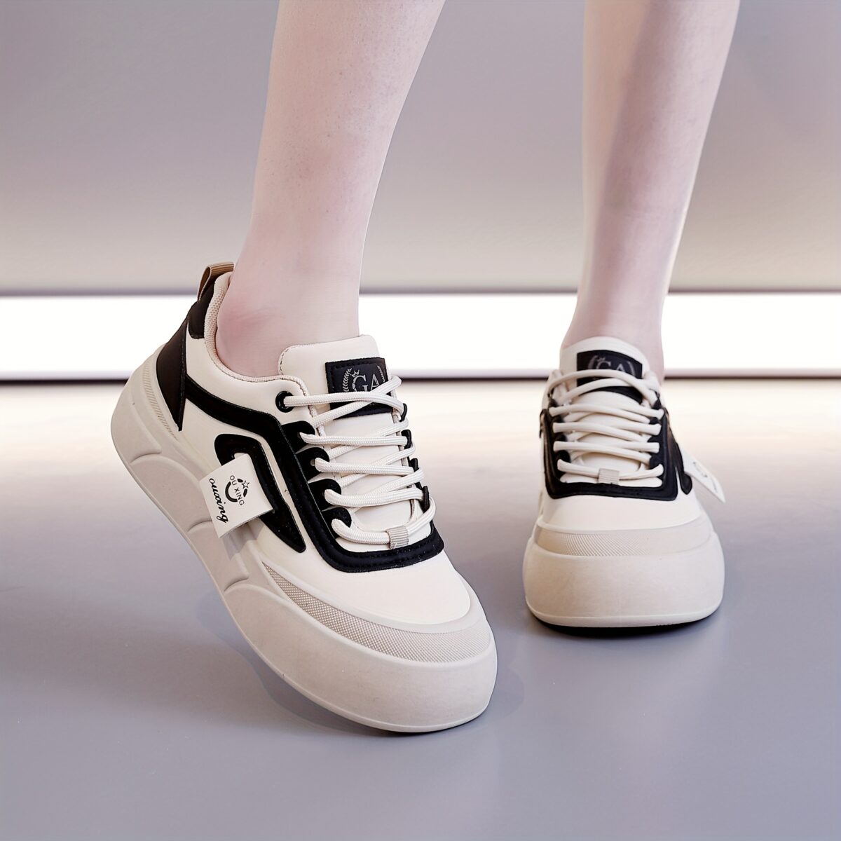 Newness womens beige casual sneakers showcasing comfort and style for everyday wear