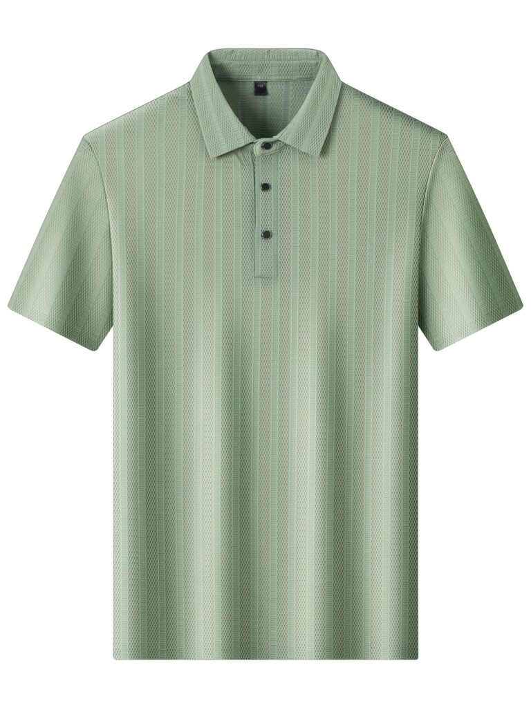 Summer Breeze Men's Casual Short Sleeve Shirt in a solid color, showcasing its relaxed fit and classic collar. Perfect for a comfortable and stylish summer look. Available in plus sizes.