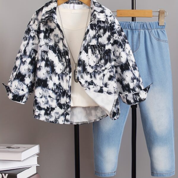 Stylish boys Desert Dune two piece outfit perfect for spring and autumn Featuring a long sleeved shirt and comfortable pants in a durable woven fabric with a fun print