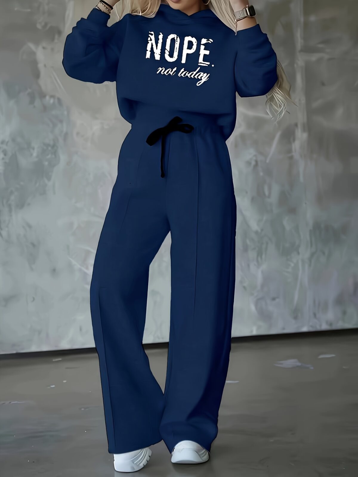 The Newness Effortless Chic Letter Print Lounge Set A stylish and comfortable two piece loungewear set featuring a relaxed modern silhouette and a chic letter print