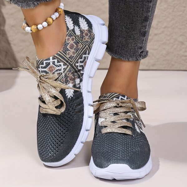 Newness Metro Chic Geometric Print Sneakers Comfortable and stylish geometric print sneakers perfect for any casual occasion