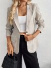 City Chic Womens Elegant Casual Blazer in a flattering loose fit perfect for spring or fall This single button jacket is shown in versatile styling ideal for the office or a casual outing