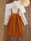 Newness Whimsical Meadow Floral Print Dress Set A charming autumnal dress and skirt set in a delightful floral print