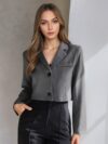City Chic Short Grey Blazer a versatile and flattering grey blazer perfect for work or weekend wear