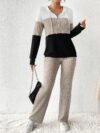 The Newness Riviera Color Block Hoodie Set in a flattering pose showcasing its vibrant color blocking and comfortable fit Perfect for spring or fall