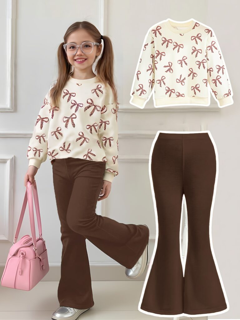 Whimsical Butterfly Print Set for girls. Adorable butterfly print on a stylish outfit, perfect for fall.