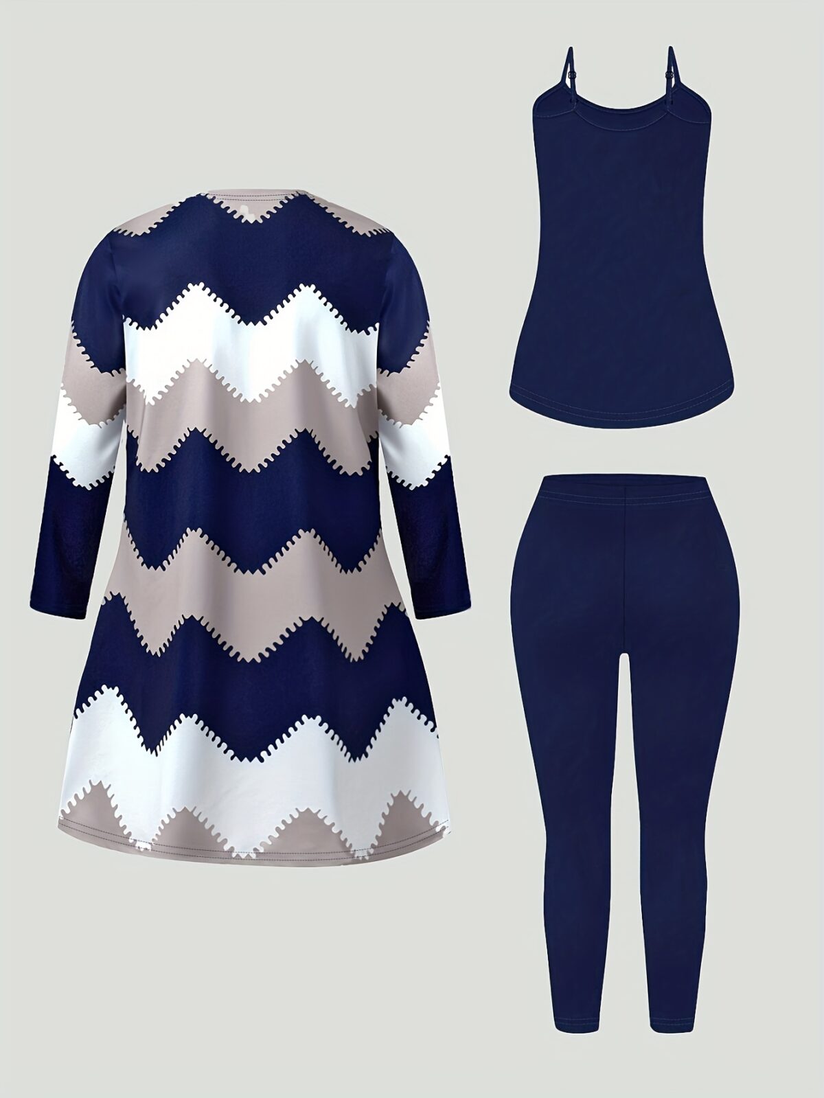 The Newness Riviera Chevron Knit Set A stylish three piece outfit in a flattering chevron knit pattern Perfect for any occasion this versatile set effortlessly blends chic style with ultimate comfort