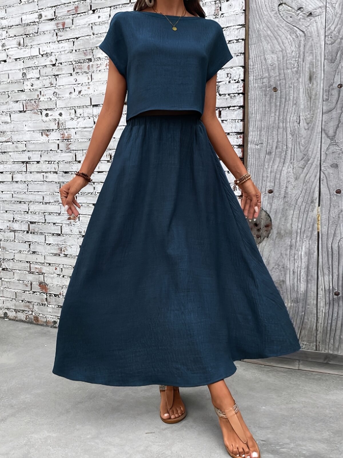 Effortlessly chic Newness Azure Dream Navy Blue Maxi Dress perfect for springsummer