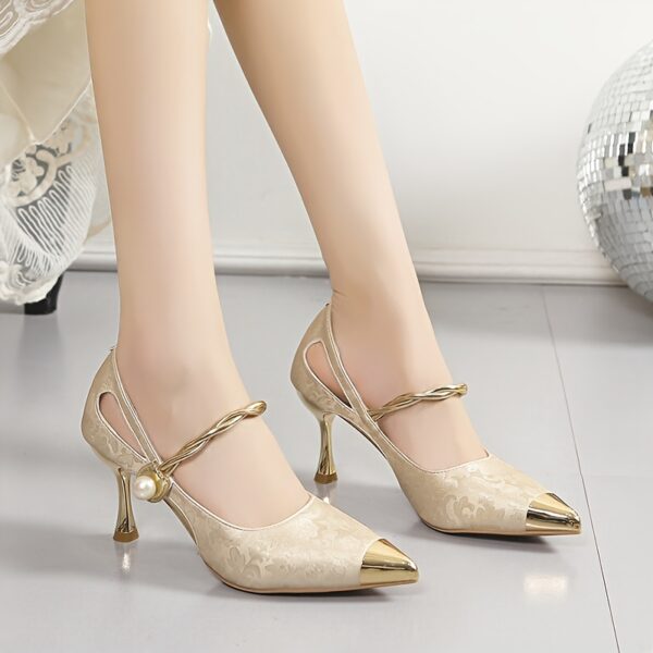 Newness Ethereal Beige Stiletto Heels: Elevate your style with these sophisticated beige stiletto heels, perfect for any occasion.