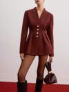City Chic Womens Polyester Blazer in versatile springfall color Sophisticated yet casual perfect for work or weekend