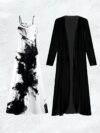 Stylish monochrome abstract print dress set perfect for spring and fall from Newness