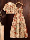 Effortlessly chic Casablanca Floral Print Dress Set by Newness perfect for spring and fall Features a beautiful floral print