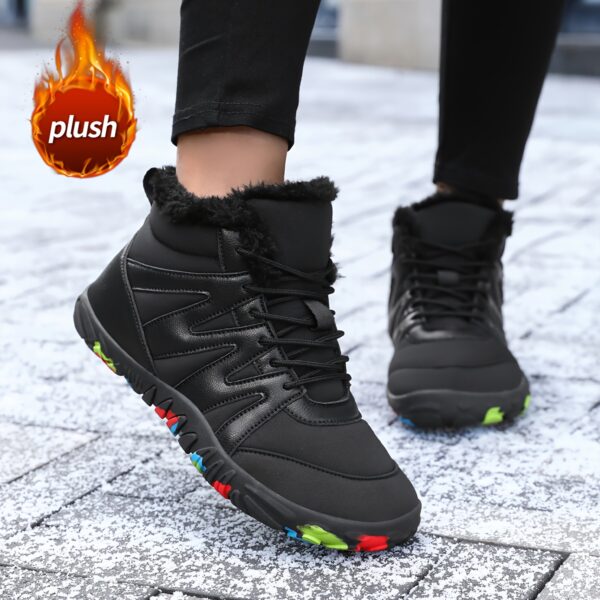 Newness Nordic Trek Plush Winter Sneakers in detail showcasing plush lining and colorful accents Perfect for staying cozy and stylish all day long