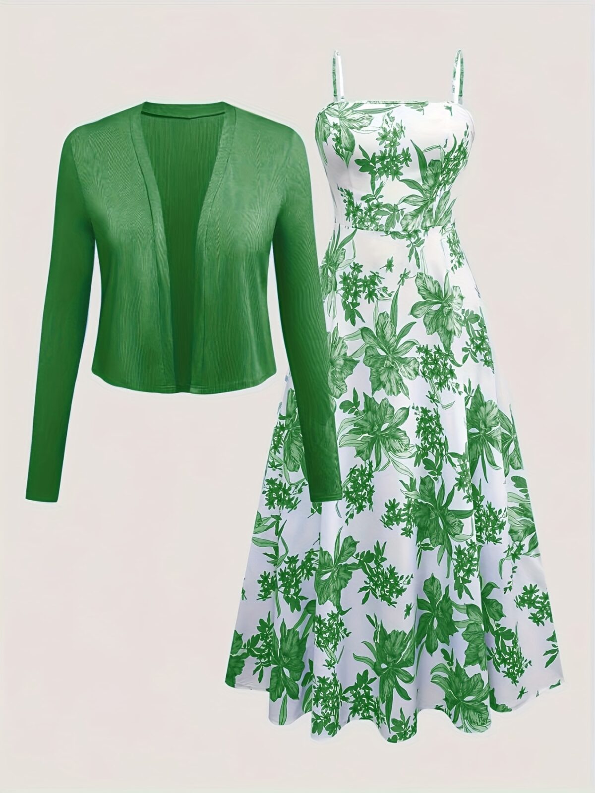 Effortlessly elegant Newness Summer Solstice Floral Print Dress Set A sophisticated two piece set featuring a floral print dress and matching accessories perfect for any occasion