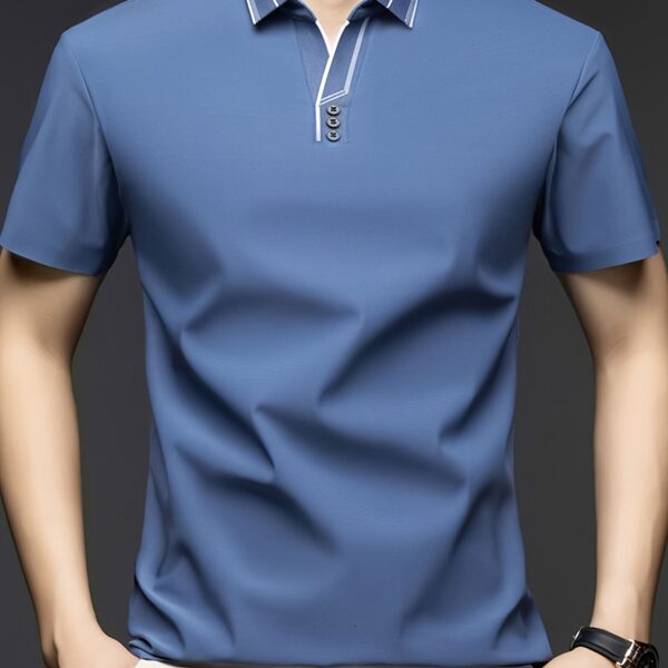 Summer Breeze Men's V-Neck Golf Shirt in a stylish, breathable regular fit, perfect for golf, tennis, or casual wear.