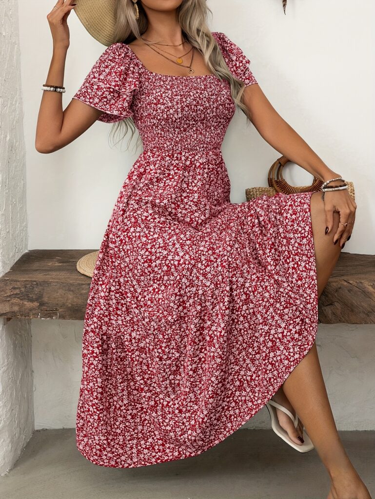Casablanca Floral Print Dress from Newness. A flattering, breezy dress perfect for spring and summer.