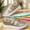 Twinkle Toes Girls Glitter Golden Sneakers 3 12 years sparkling gold sequin skate shoes with comfortable fit and durable sole perfect for running school and parties