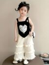 Sweet Summer Days Girls Lace Pants Set A charming girls outfit in soft cotton blend lace pants and top perfect for summer