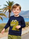 Stylish boys dinosaur print sweatshirt and pants set perfect for active play Features a vibrant dinosaur print on a comfortable versatile outfit suitable for school playtime and everyday wear Ages 4 7